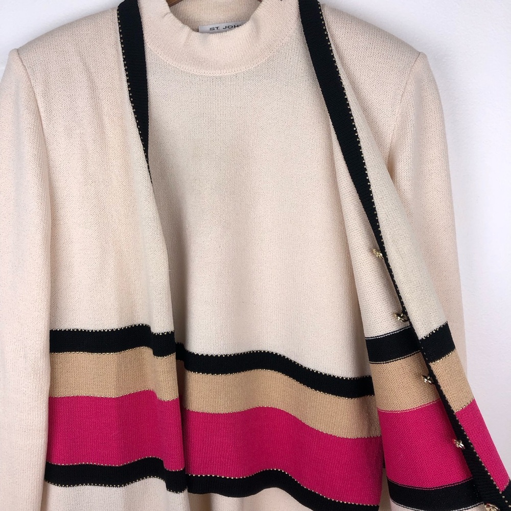 ST JOHN Sleeveless Tank Sweater and Cardigan Set - Picture 16 of 16